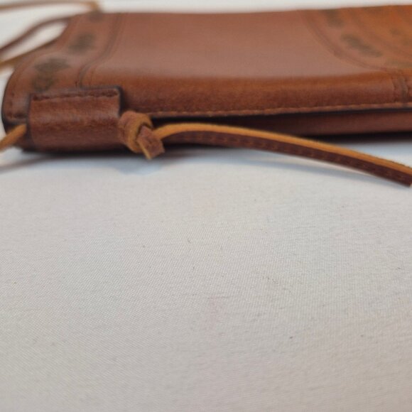 MW Most Wanted Rustic Leather Crossbody Southwestern Etched Design Made in USA - Picture 10 of 16